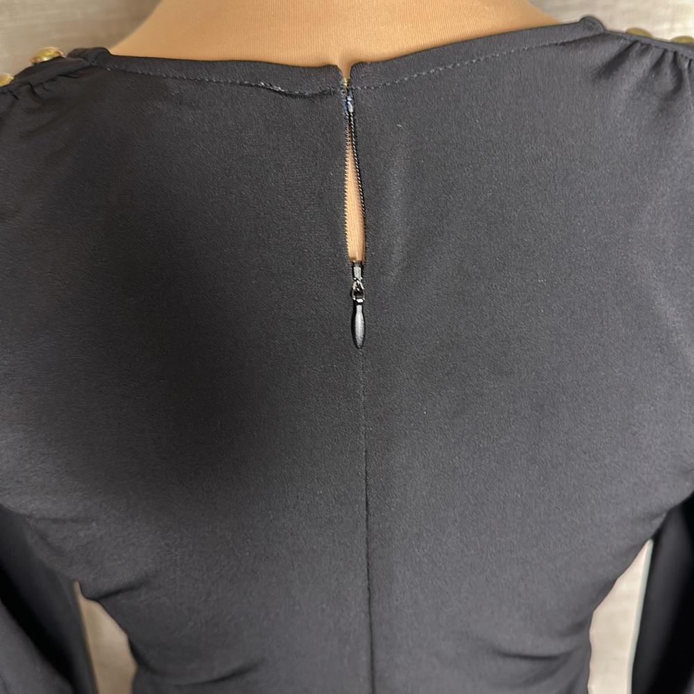Michael Kors Black L/S Dress with Brass Detail - Picture 7 of 7